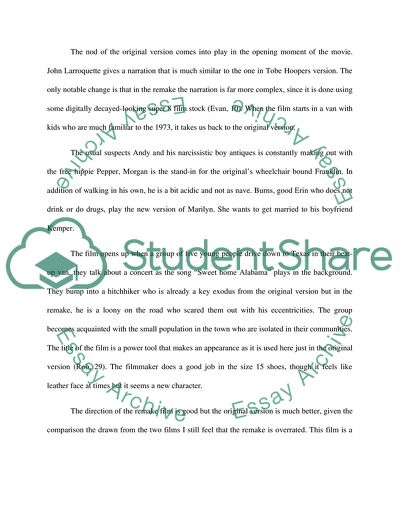 The Remake of the Horror Movie Texas Chainsaw