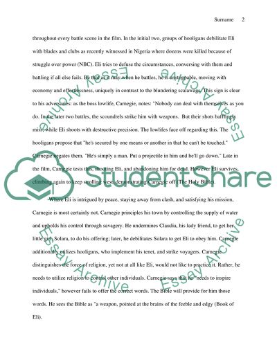 Power and control as related to the movie The Book of Eli