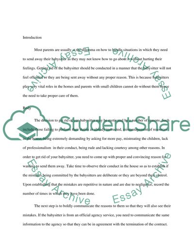 How to get rid of your babysitter