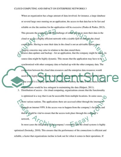 The Effect of Cloud Computing on Enterprise Networks