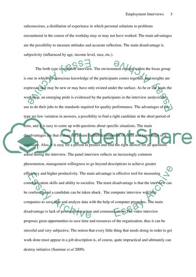 Emplyment interviews