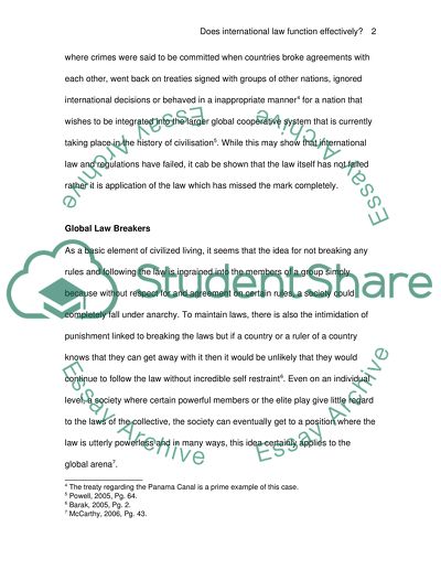 Does International Law Function Effectively