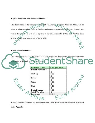 The Master Budget Plan for the Company