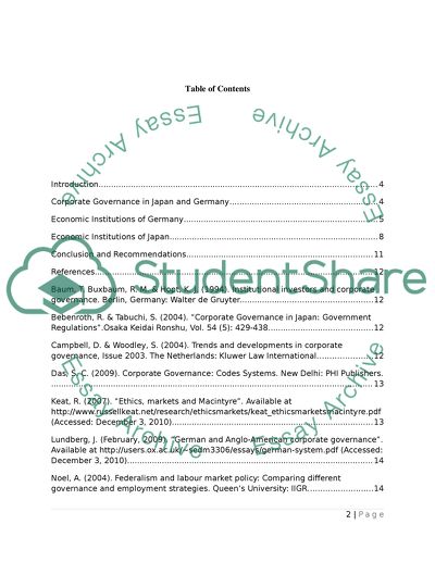 Differences between the German and Japanese Economic Institutions