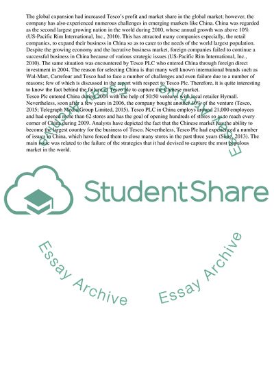 Why Tesco Plc Failed to Capture the Chinese Market