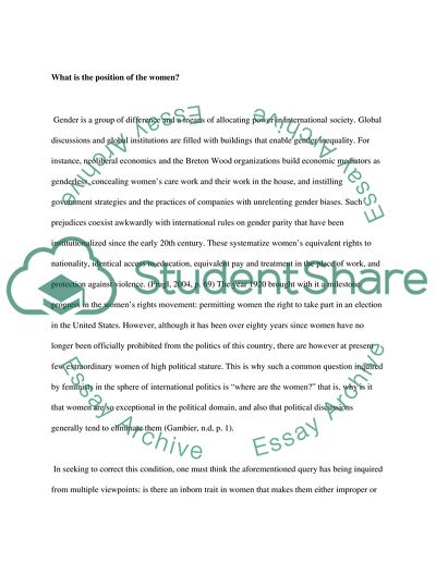 Is International Politics a Gendered Realm