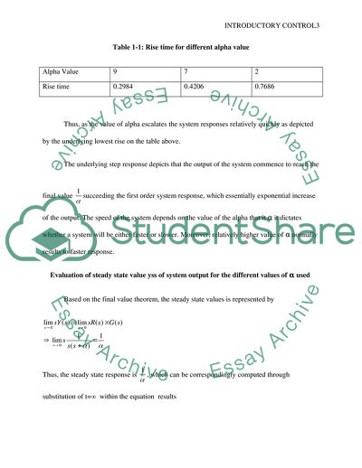 Introductory Control: First Order System Response