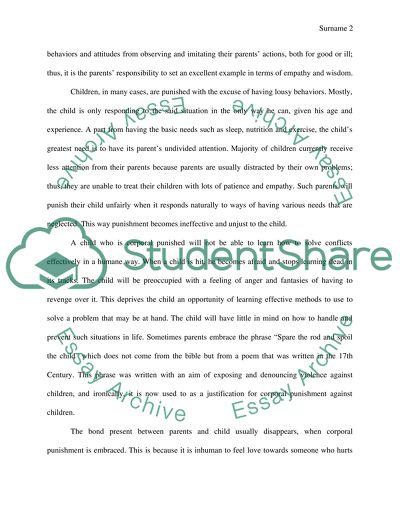 corporal punishment and its effects on children essay corporal punishment and its effects on children