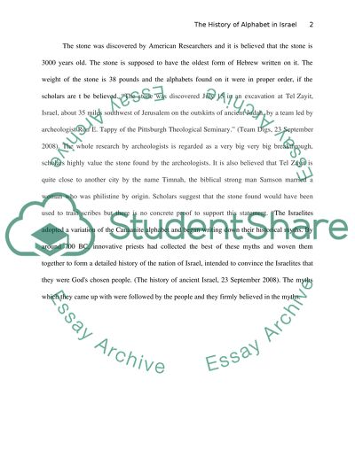 The history of alphabet in Israel