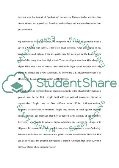 The Chinese and American Educational Systems