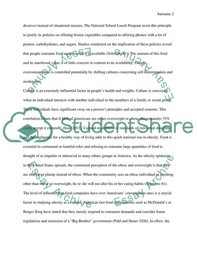 Obesity in American Culture as a Public Health Problem