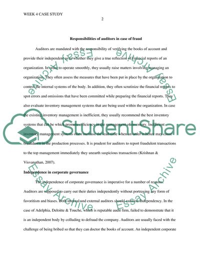 Responsibilities of Auditors in Case of Fraud