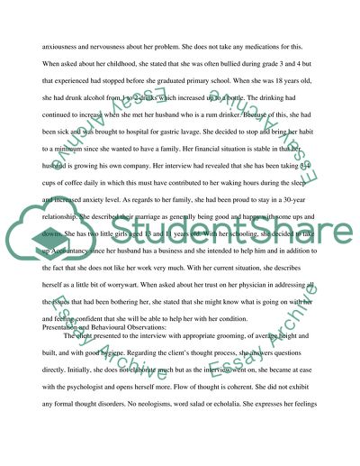 Assessment of Behaviour