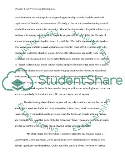 Plan for Your Professional Development