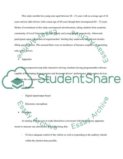 Effects of Age and Driving Complexity
