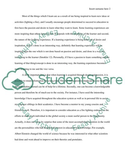 Education Is Fire Lighting