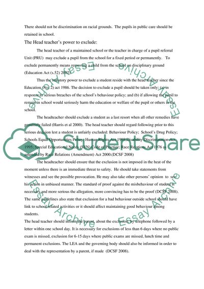 School Exclusion Issues in Britain
