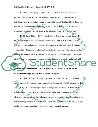 Explaining Health Related Behavior