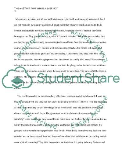 The Mustang That i have never got