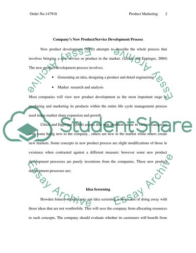 Improved New Product Development Process for Howden Joinery