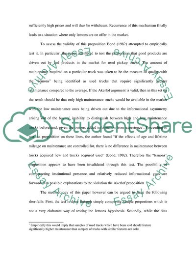 Existence of Informational Asymmetries