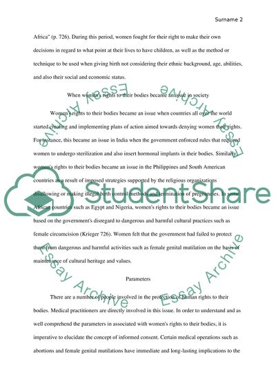 research paper topics on women's rights Womens Rights to Their Bodies