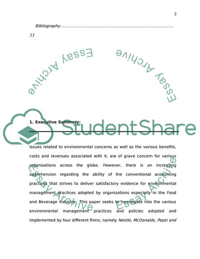 Environmental Disclosures in Food and Drink Industry