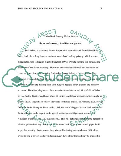 Swiss Bank Secrecy under Attack