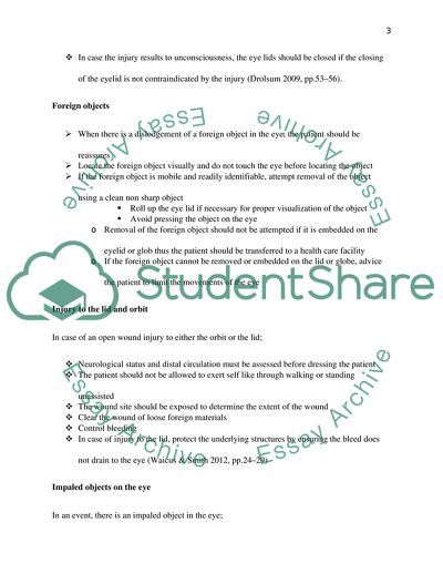Paramedic Guidelines for Eye Management