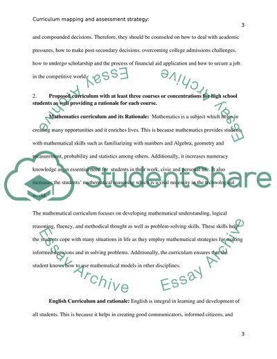 Curriculum Map and Assessment Strategies