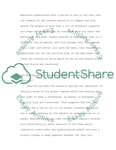 Realism and Globalization