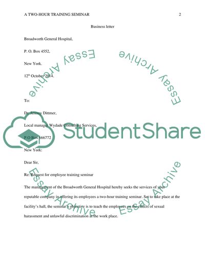 Organizing a two-hour training seminar