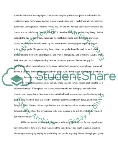 The Effectiveness of Pay for Performance Programs