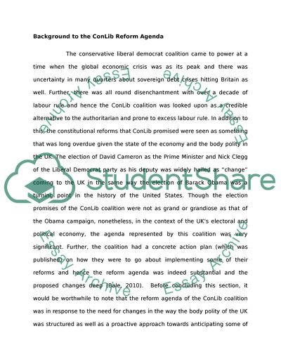 Strategic Policy - ConLib Reform