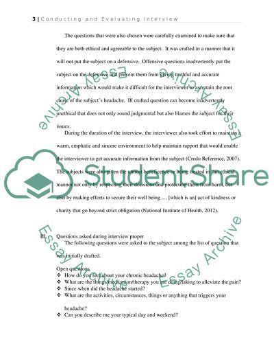 Conducting and Evaluating an Interview Research Paper Example | Topics ...