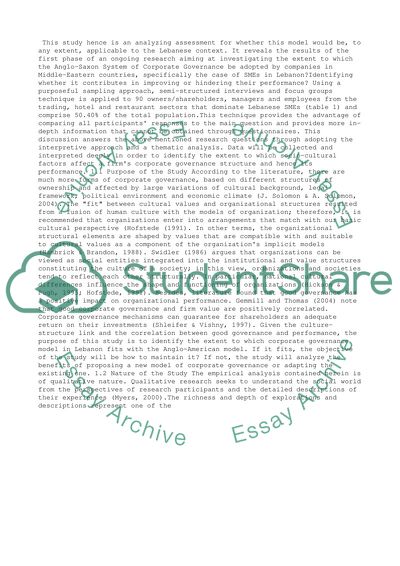 Corporate governance for lebanese SMEs