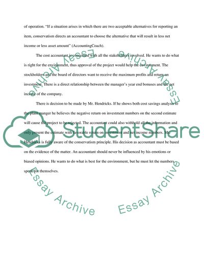 Business Ethics Case Study, Accounting