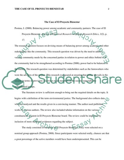 The Case of El Proyecto Bienestar