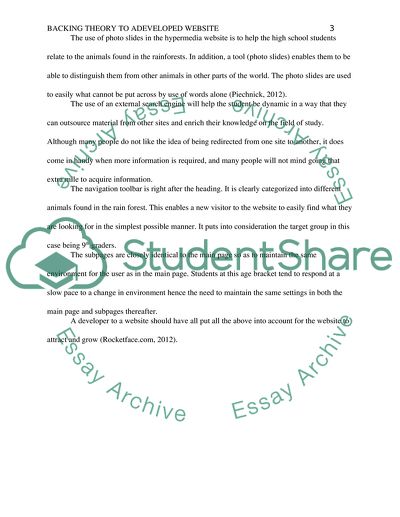 Backing Theory to a Developed Website