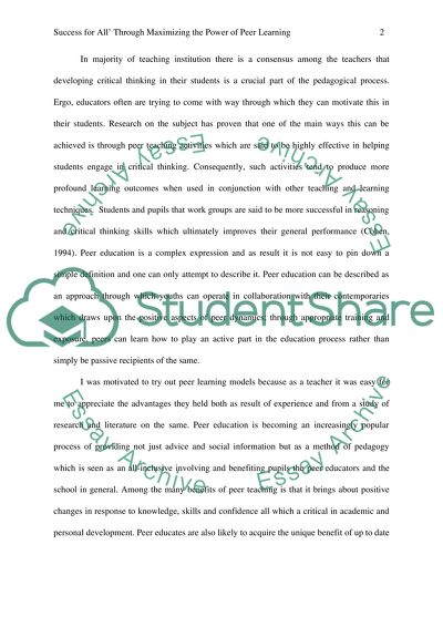 Maximizing The Power of Peer Learning