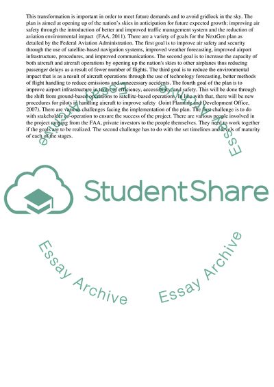 The Federal Aviation Authority: NextGen