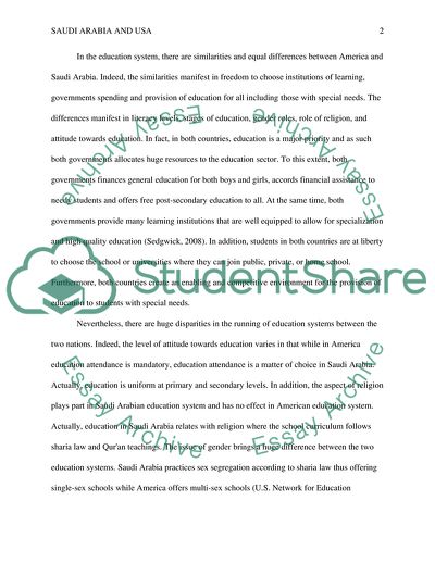 Comparing and Contrasting Saudi Arabia and the USA