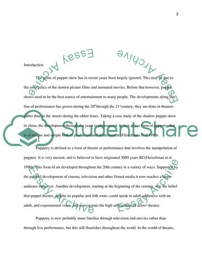 Origin of the Puppet Shows in China