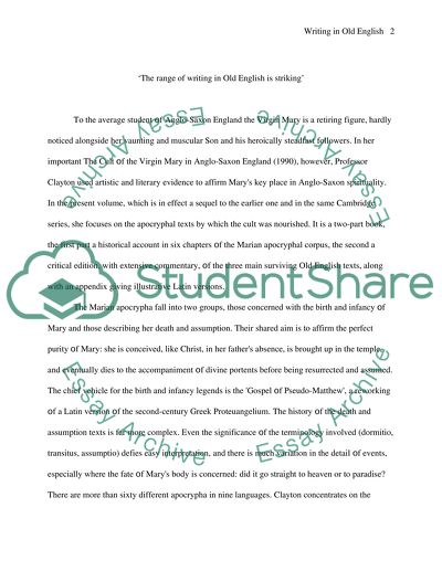 The Range of Writing in Old English Is Striking