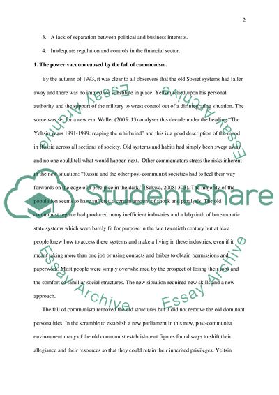 The Influence Of Oligarchs In Russian Political And Economic Life In The Period 1993-1999