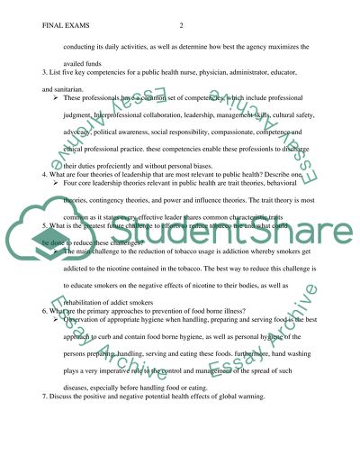 Final Exam Questions