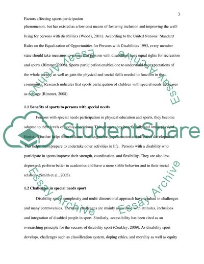 Factors That Affect Special Needs Population Participation in Sport