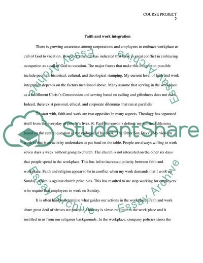 Faith and Work Integration