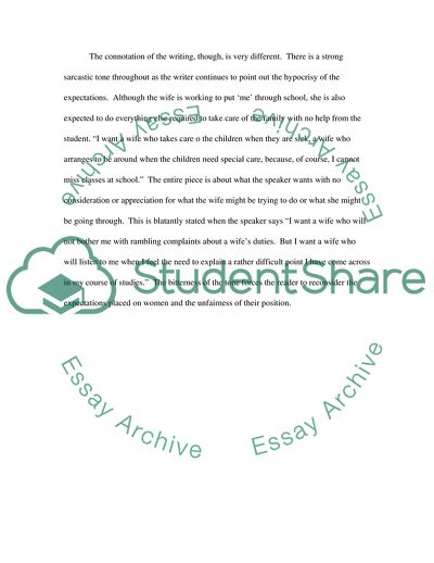 Denomination of a Wife