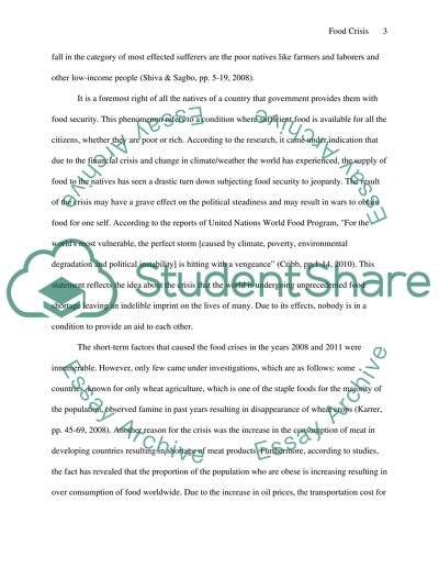 The Food Crisis of 2008